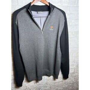 Nike Golf Tour Performance 1/4 Zip Pullover Mens L Gray Sweater Swoosh